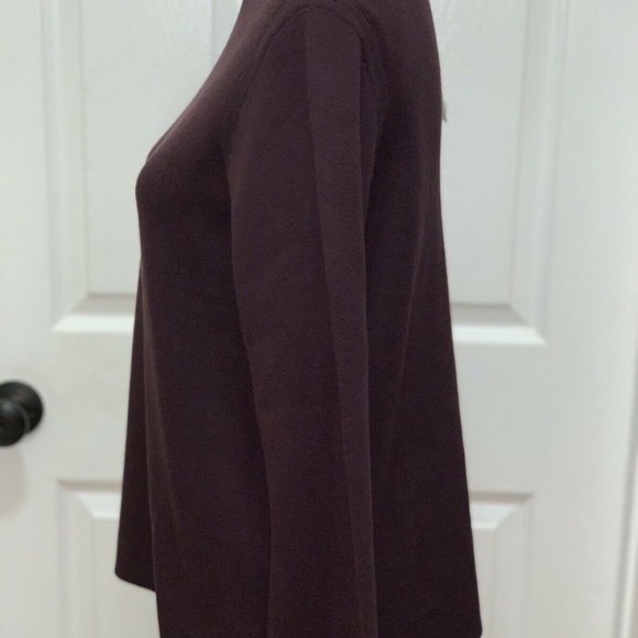298.00 NWT EILEEN FISHER XS SILK BLEND FUNNEL NECK TOP/SWEATER CASIS - Picture 6 of 9